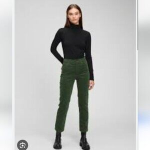 GAP Vintage Slim High Rise Corduroy Pants size 33 / 16 Short Green